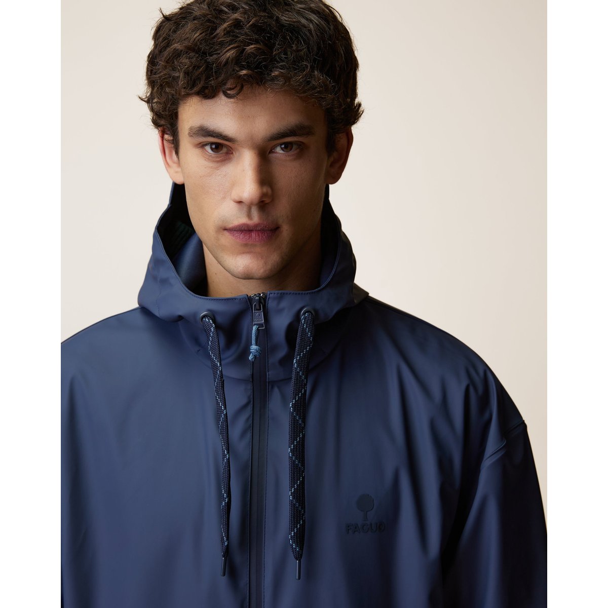 Imperméable marine grisé, FAGUO