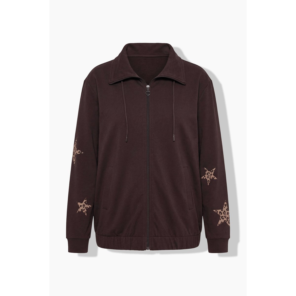 Veste en molleton avec étoiles acajou, ULLA POPKEN