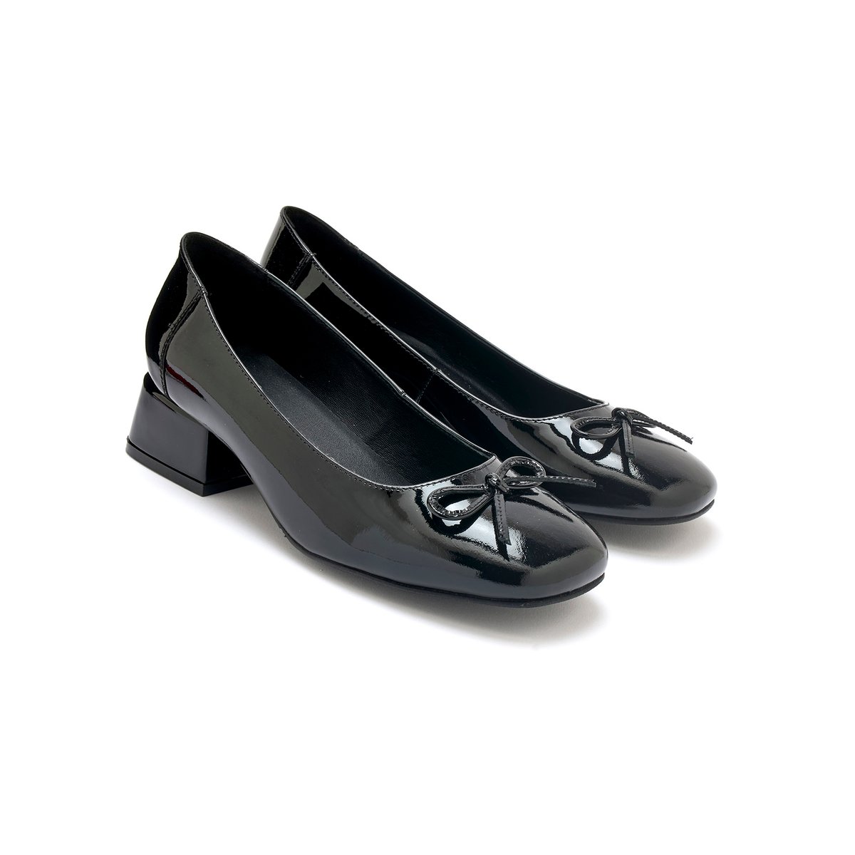 Escarpins vernis talon bloc vernis noir, PEDICONFORT