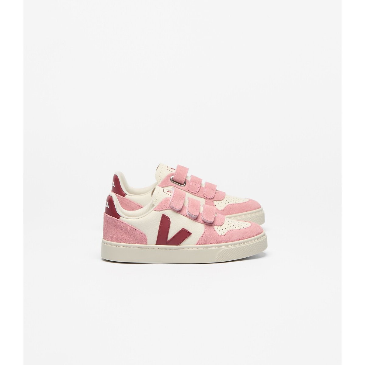 Baskets en cuir SMALL V-10 rose, VEJA