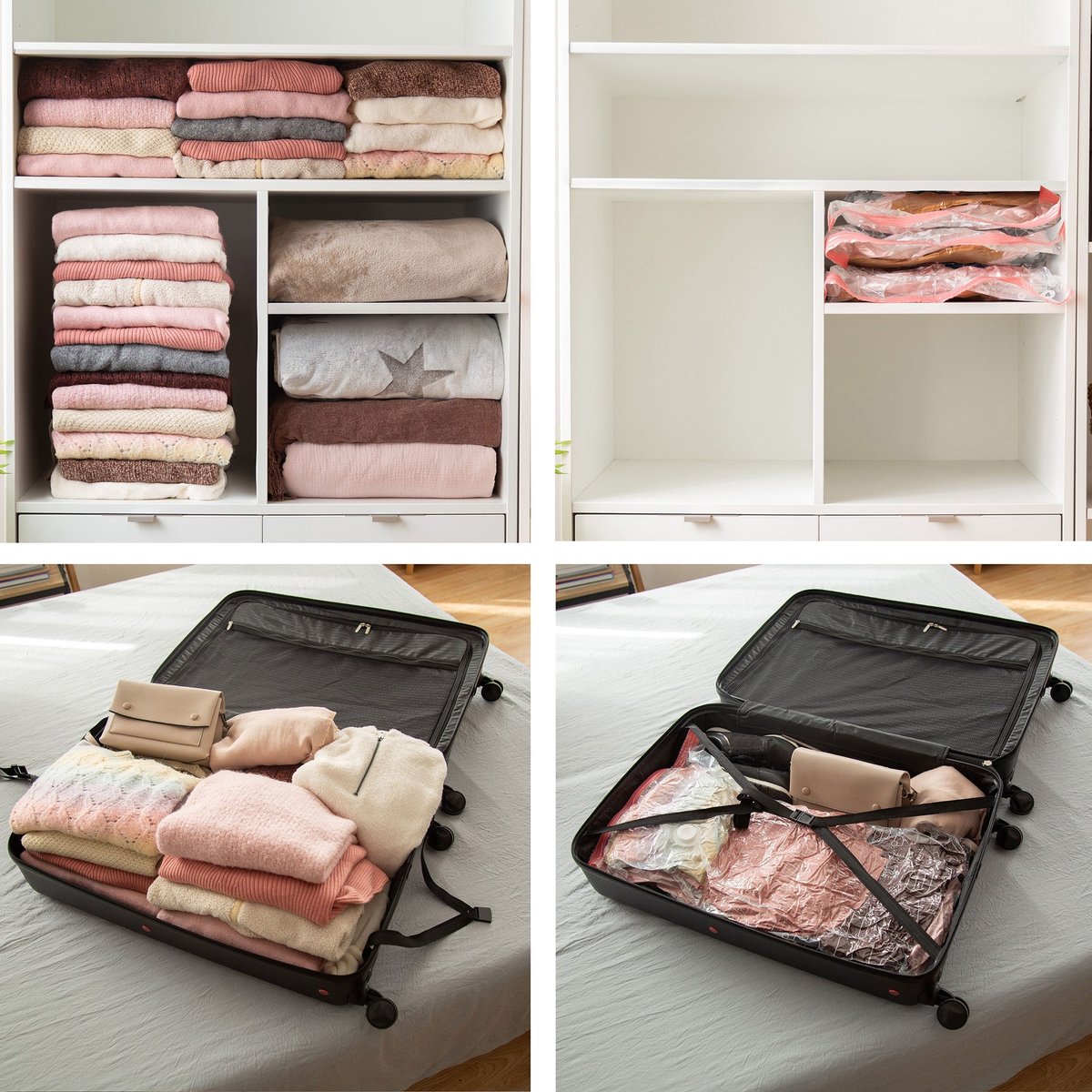 COMPACTOR - Lot 3 sacs rangement sous vide ASPISPACE - 55 x 0 x H.90 cm - Transparent transparent, COMPACTOR