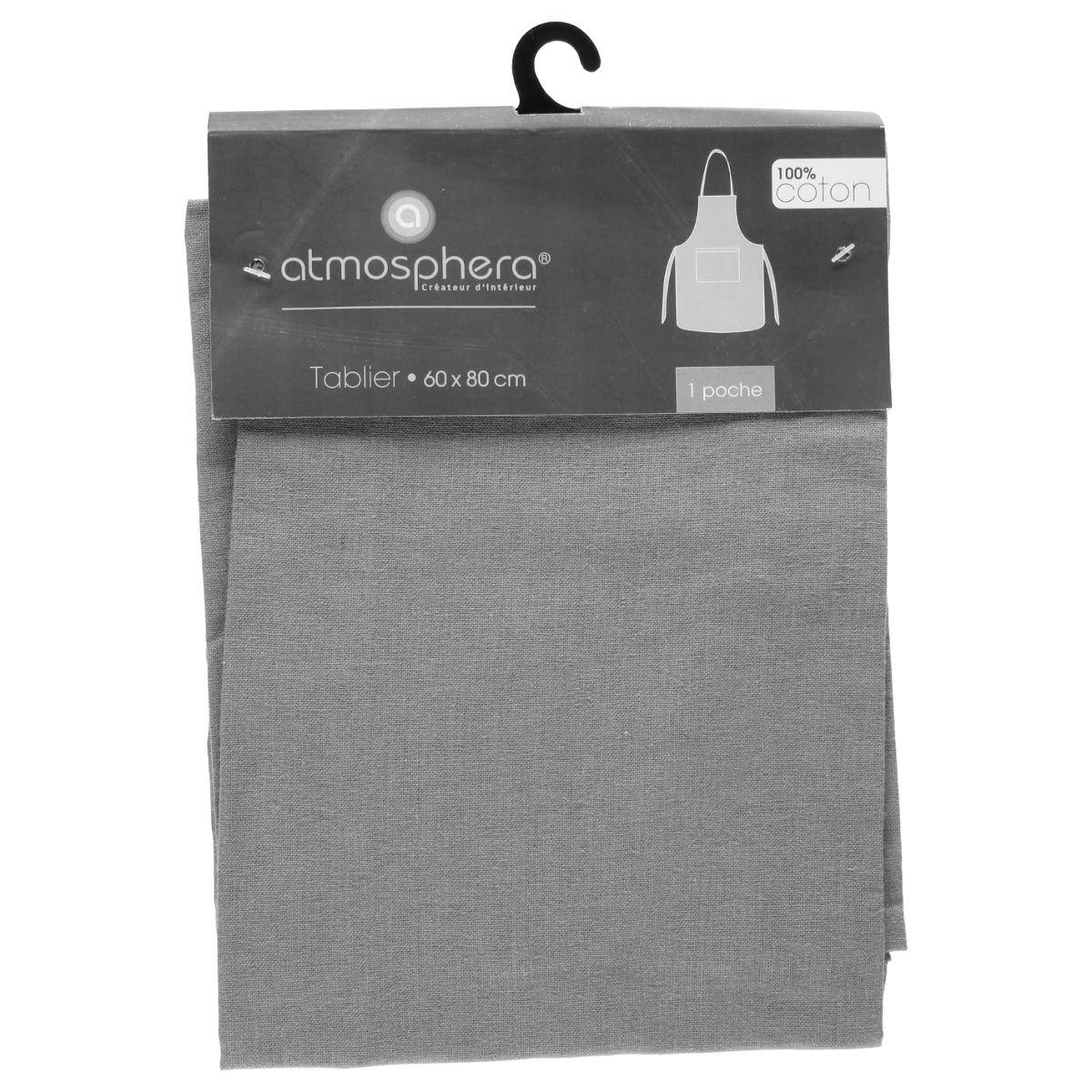 Tablier de cuisine en coton ANJALI gris clair, ATMOSPHERA