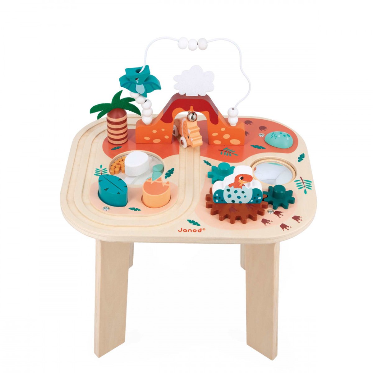 Table d'activités en bois Dino multicolore, JANOD