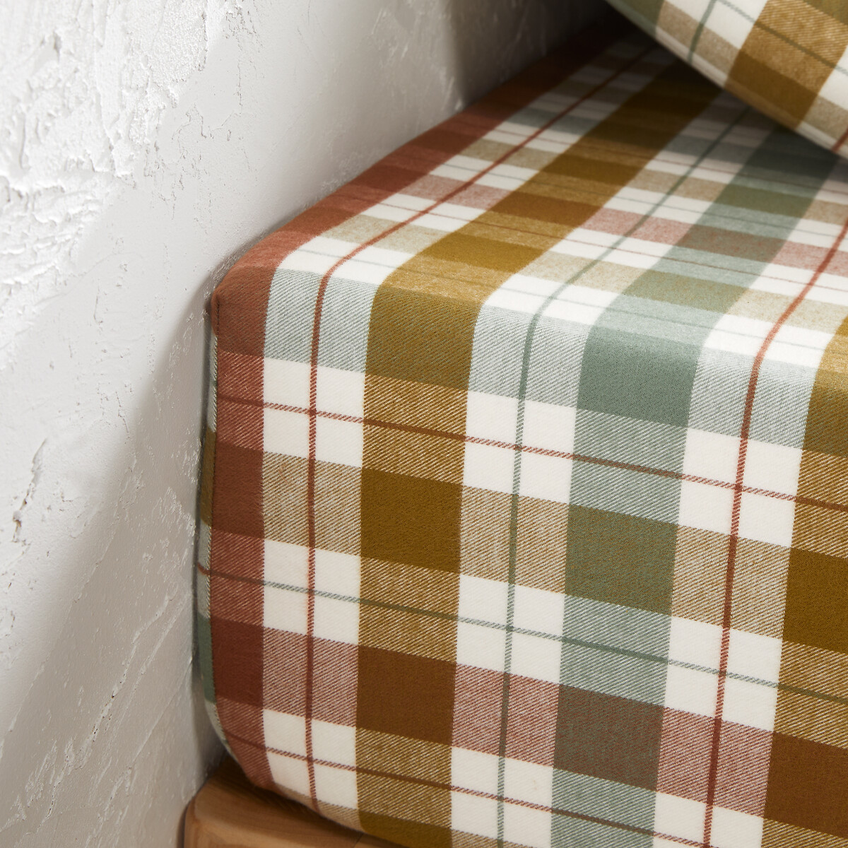 Drap housse flanelle bonnet 30 cm, Molgan carreaux, LA REDOUTE INTERIEURS