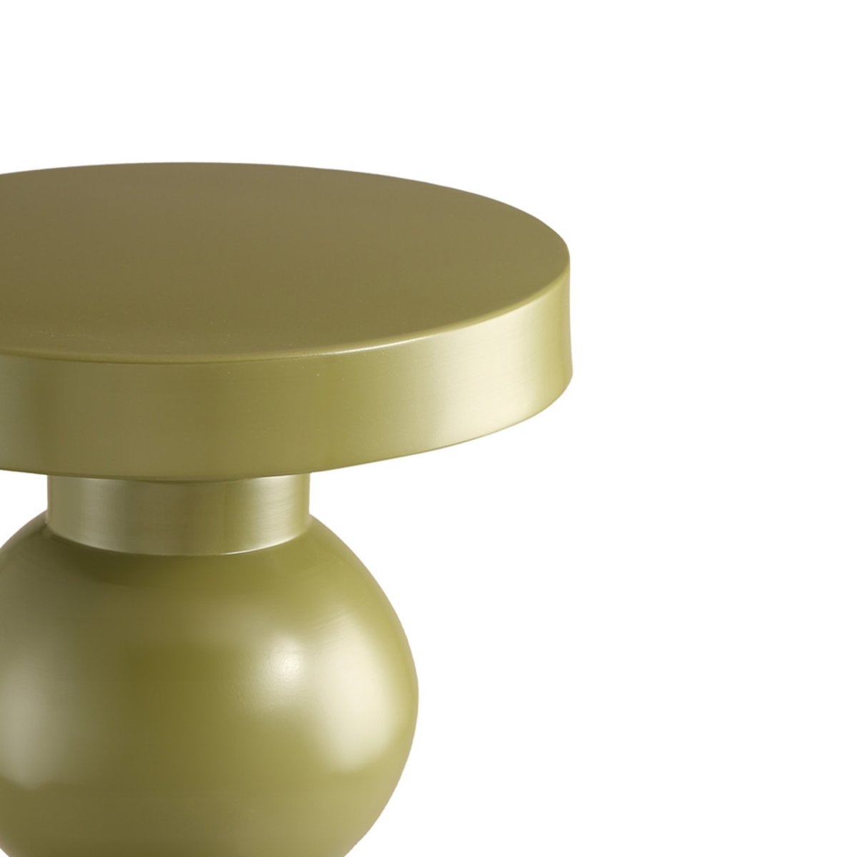 Table d'appoint ronde en aluminium 32,5cm- LENA vert olive, DRAWER