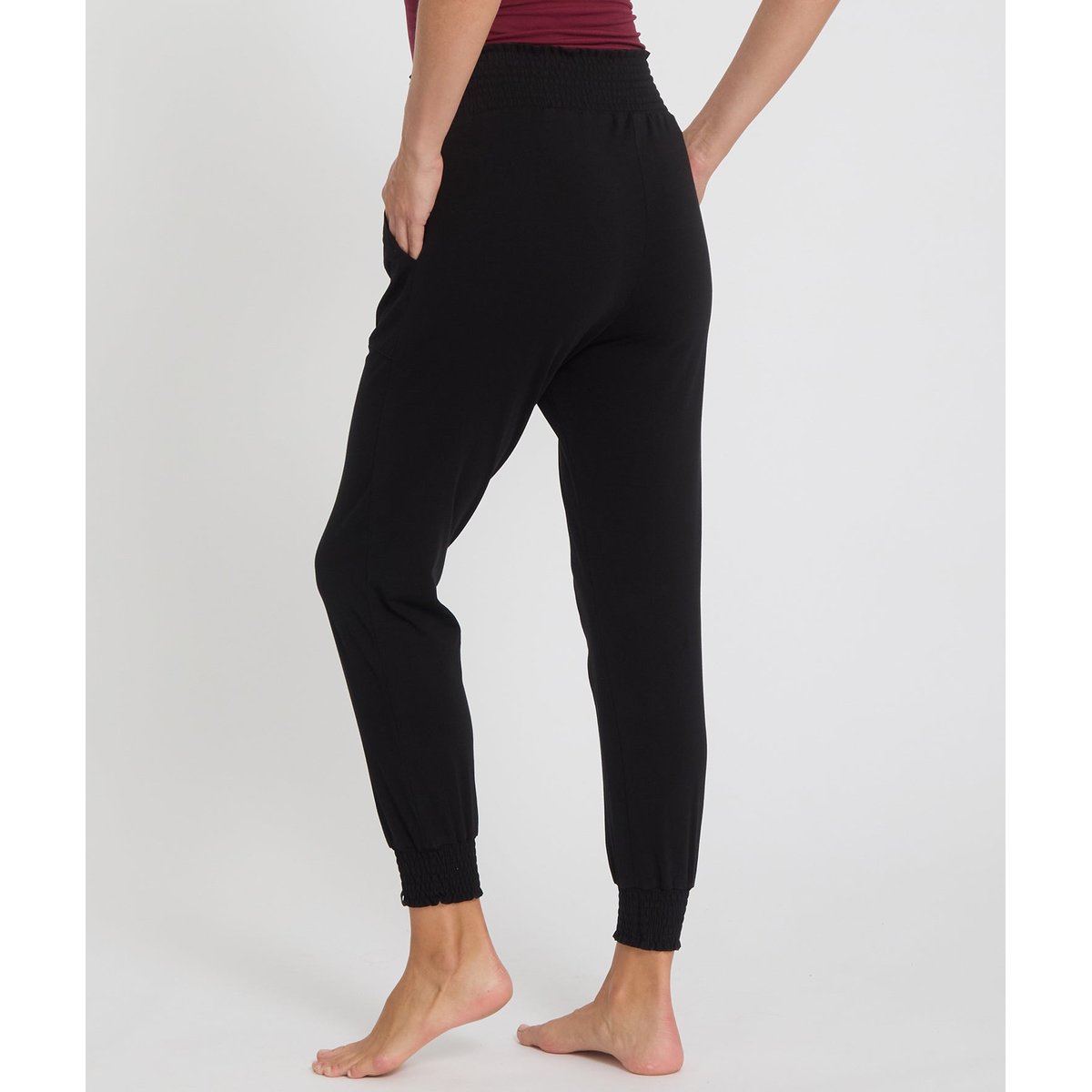 Pantalon fluide yoga  MORJIM noir, YOGA SEARCHER