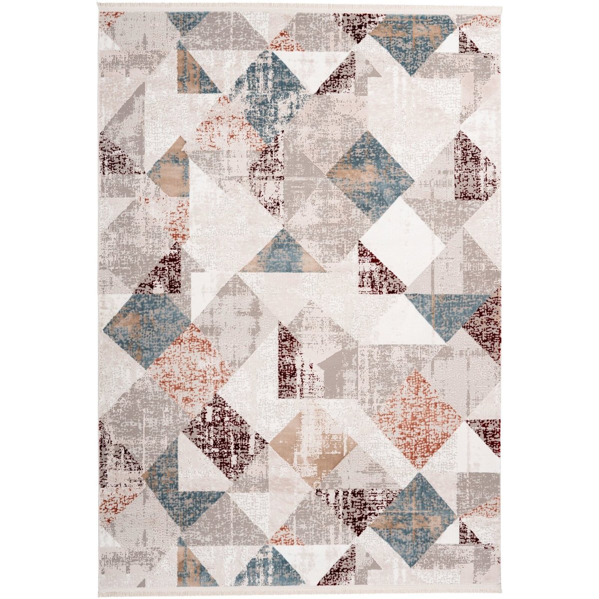 Tapis rectangulaire tissé, ACROPOLIS gris, rose saumon, ARTE ESPINA