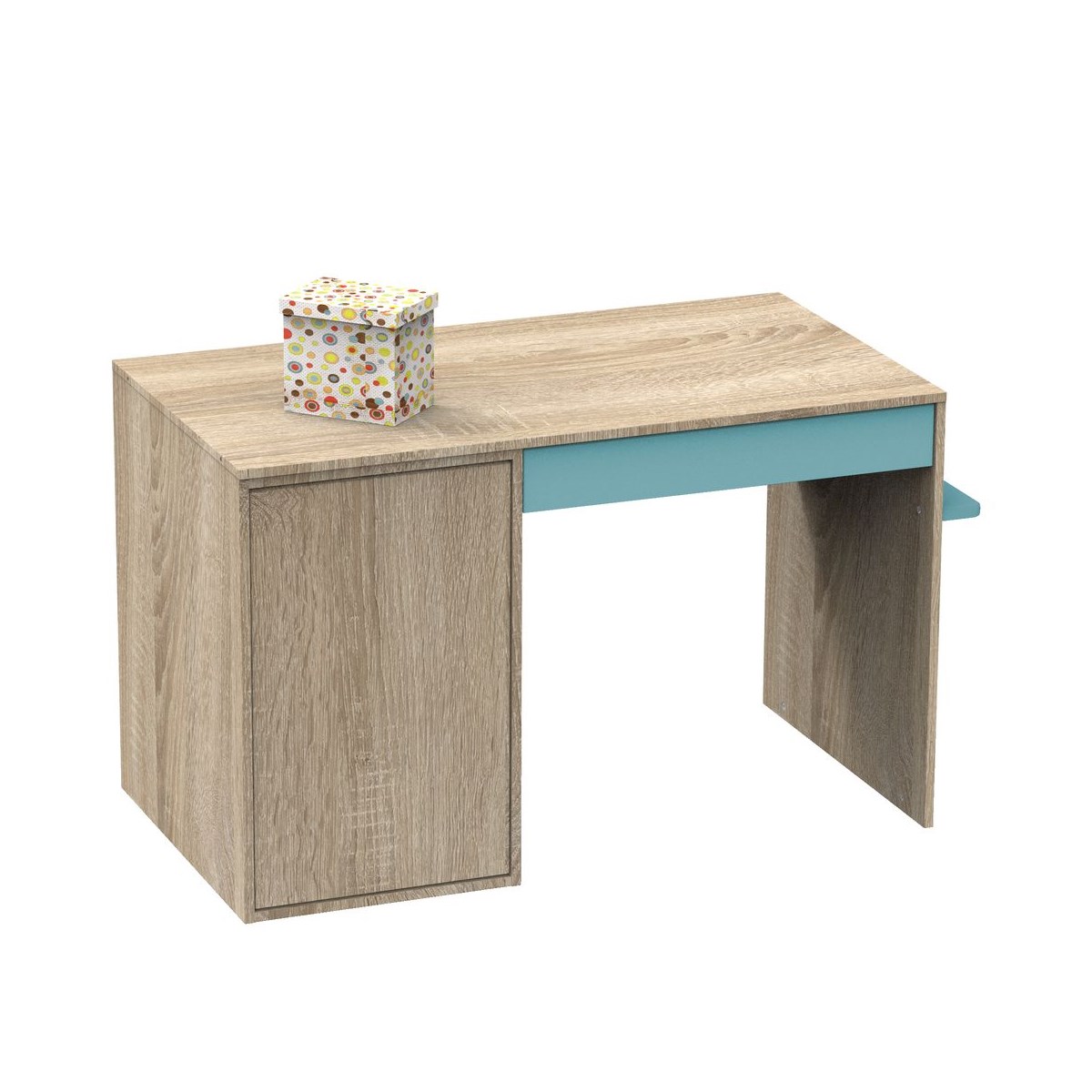 Commode à langer évolutive en bureau bleu, SAUTHON