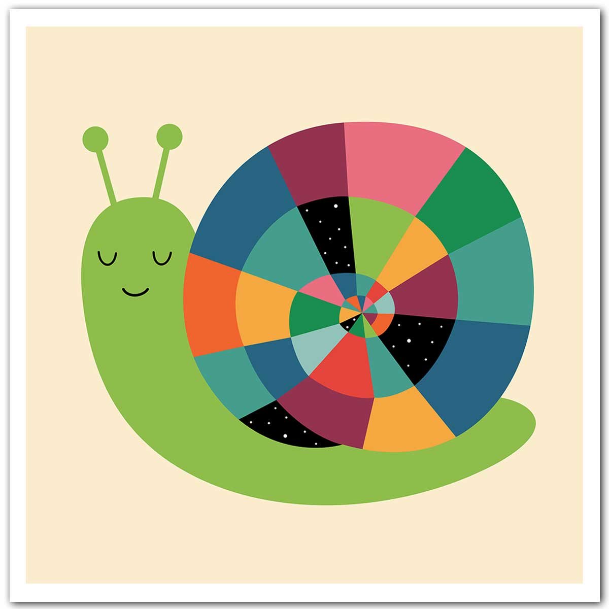 Affiche rainbow escargot affiche seule, HEXOA