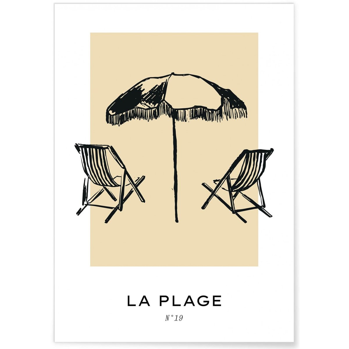 Affiche La plage blanc, L'AFFICHERIE