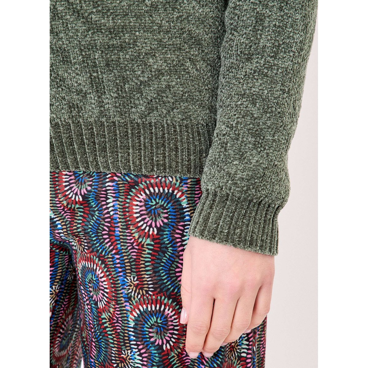 Pull maille duveteuse FALLON vert kaki, LA FIANCÉE