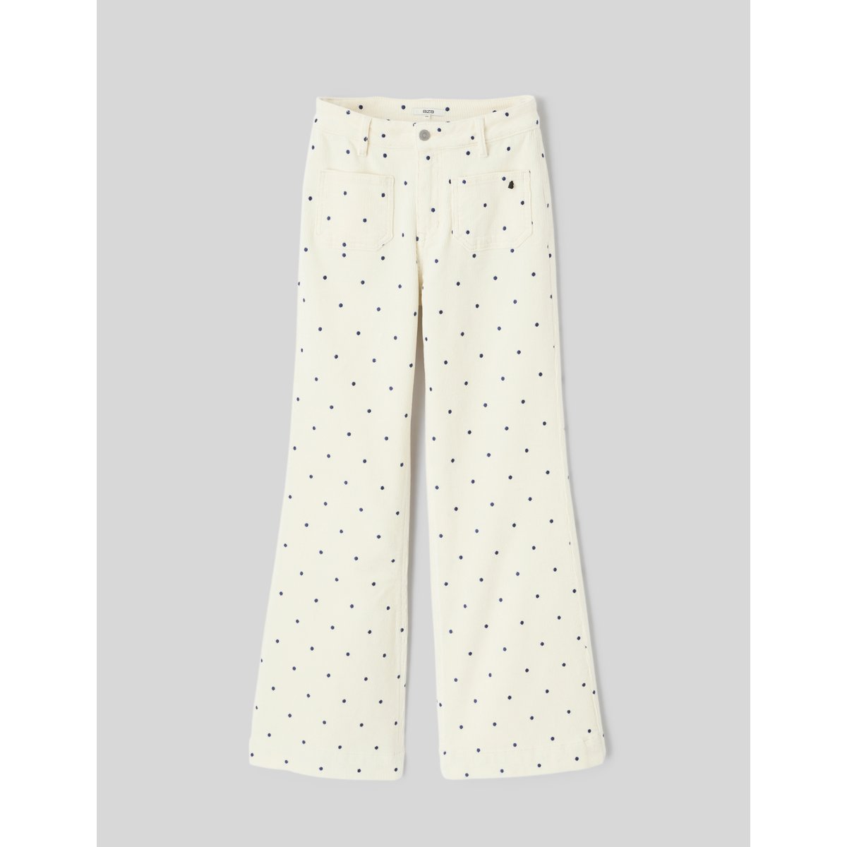 Pantalon imprimé coupe droite blanc écru, BZB