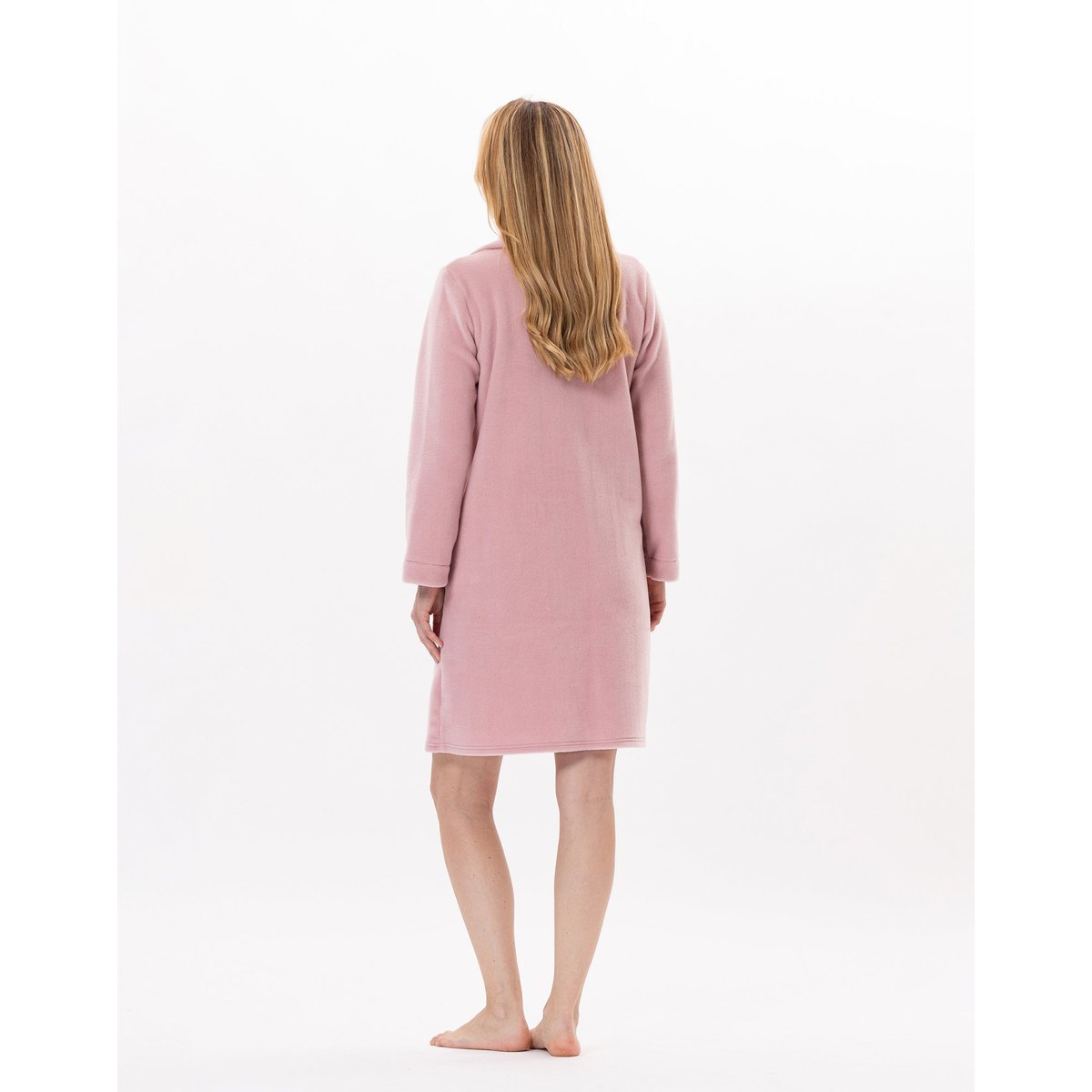Robe de chambre zippée en polaire ESSENTIEL H54A rose, LE CHAT