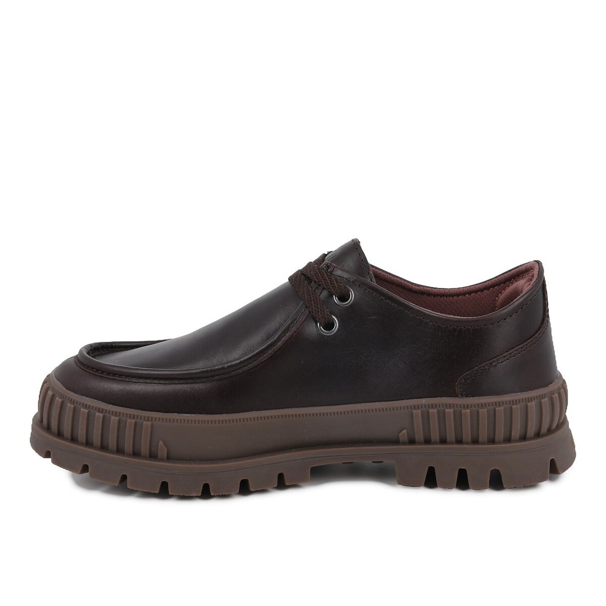 Mocassini con lacci in pelle, Pallashoxk Moc LTH marrone, PALLADIUM