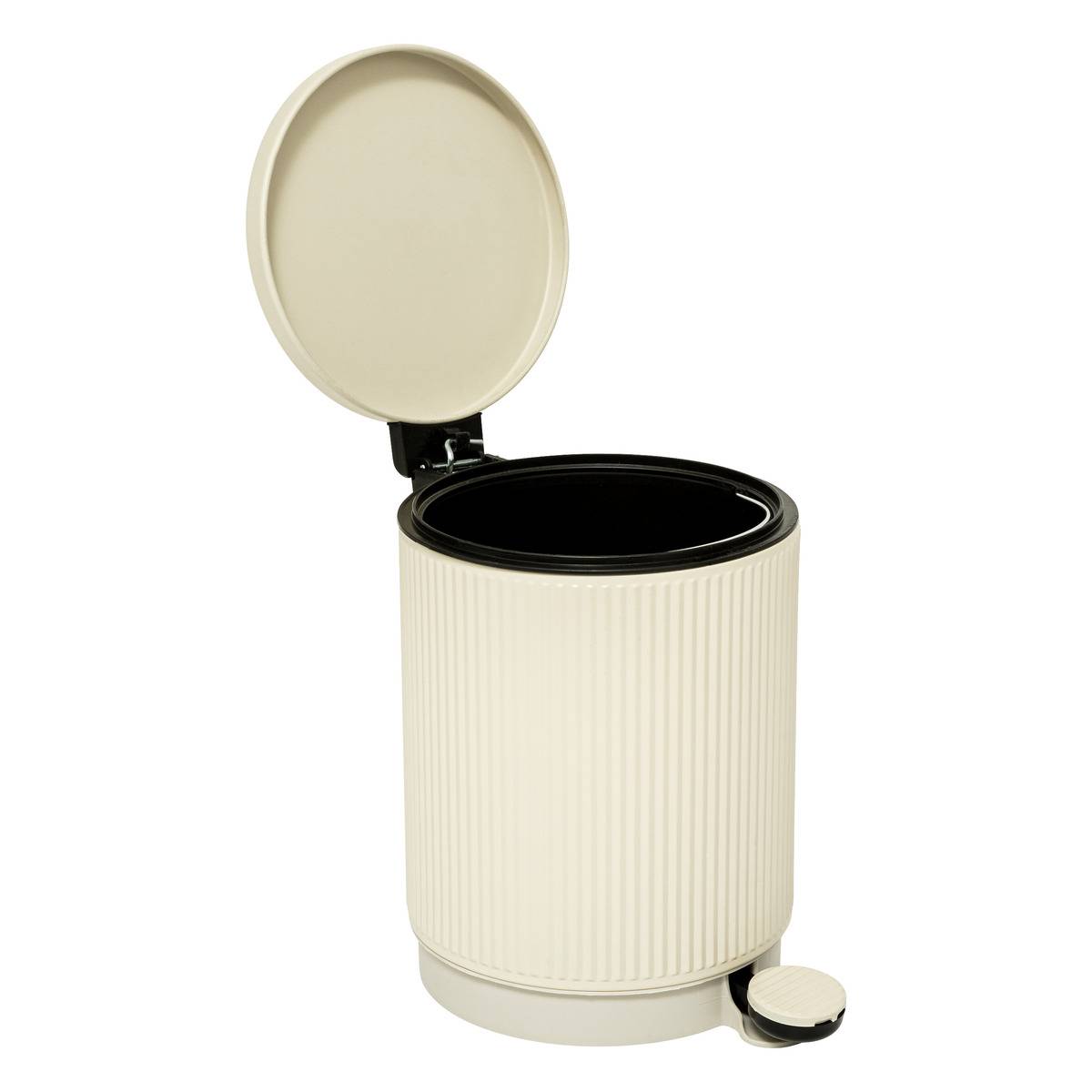 Poubelle salle de bain 5L design cannelé ONYX beige, 5FIVE SIMPLY SMART