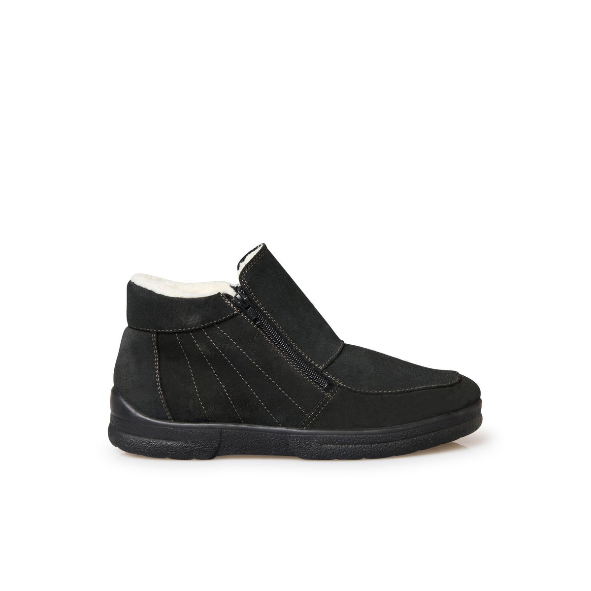 Boots fourrées double zip noir, PEDICONFORT