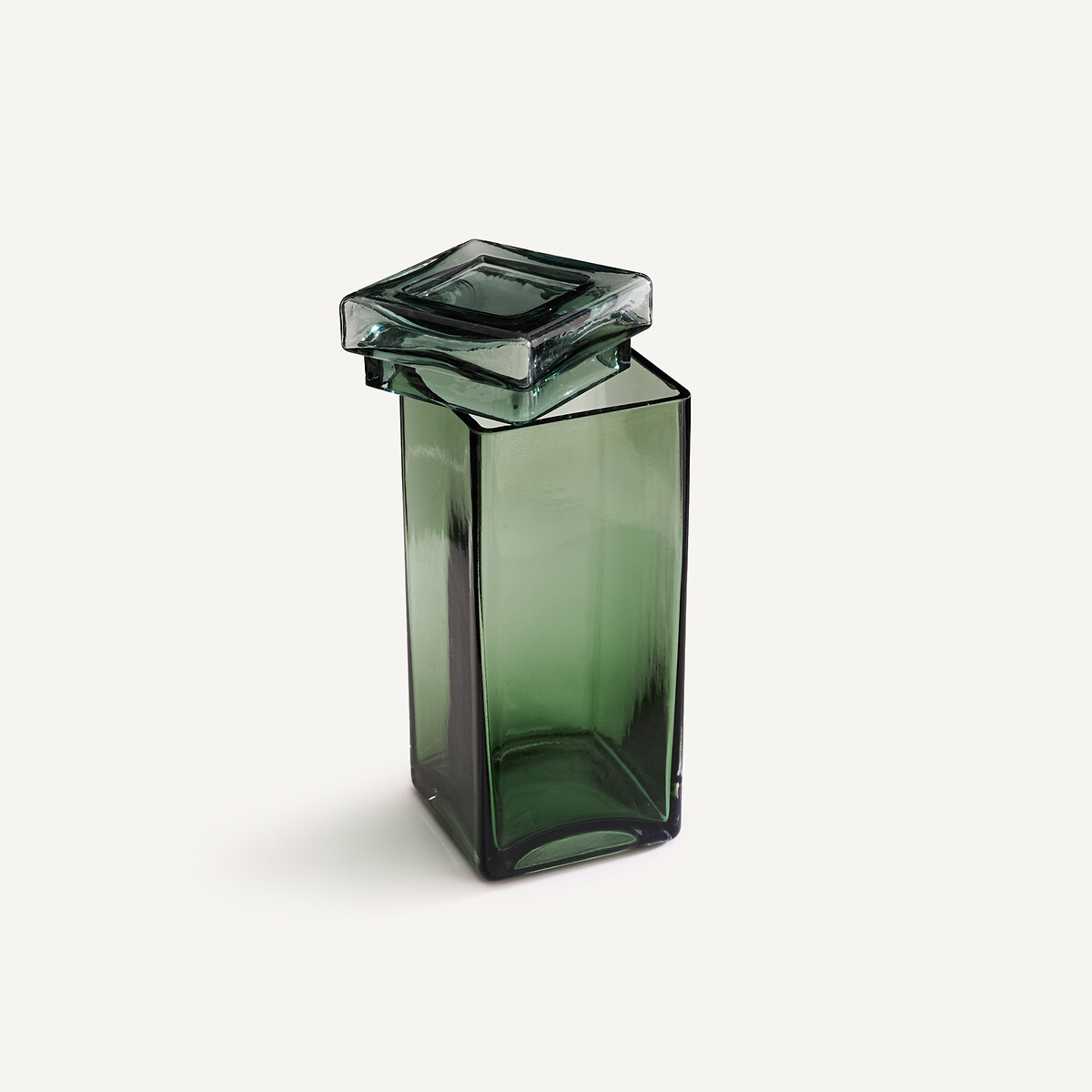 Boîte en verre soufflé à la bouche, hauteur 19,2 cm, OROA topaze, AM.PM