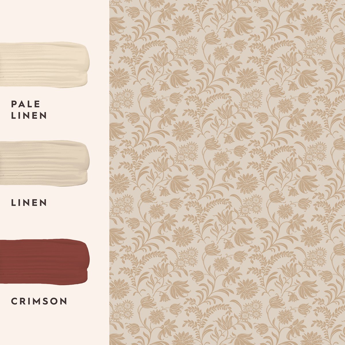 Papier peint Fleurs Hemingway Caramel brun clair, beige, LAURA ASHLEY