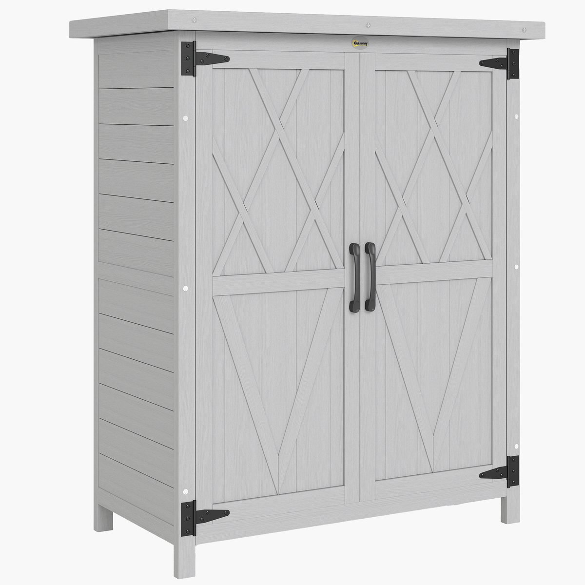 Abri de jardin Bois de sapin Gris gris, OUTSUNNY
