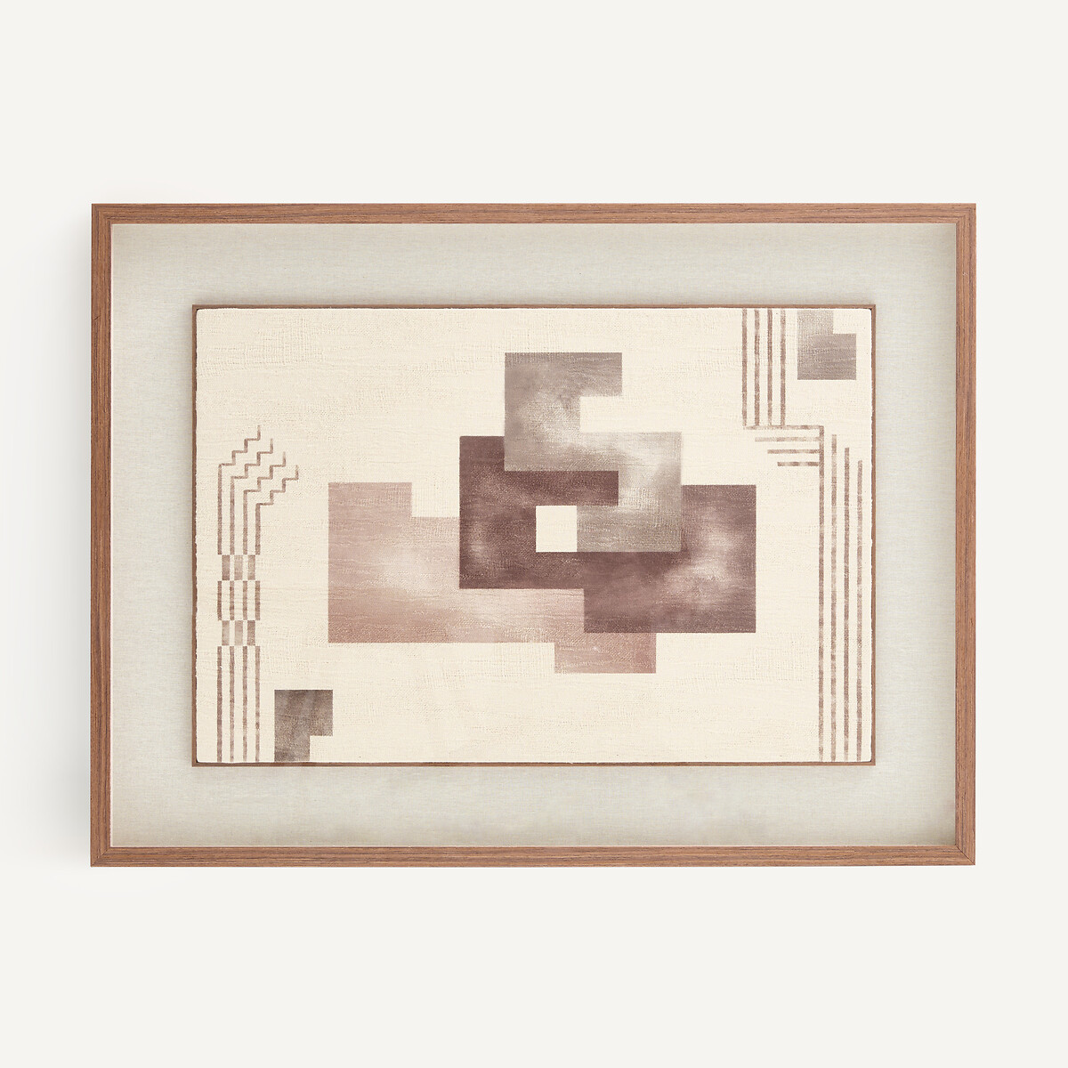 Tableau impression géométrique sur toile, ADRIANO bordeaux/noyer, AM.PM