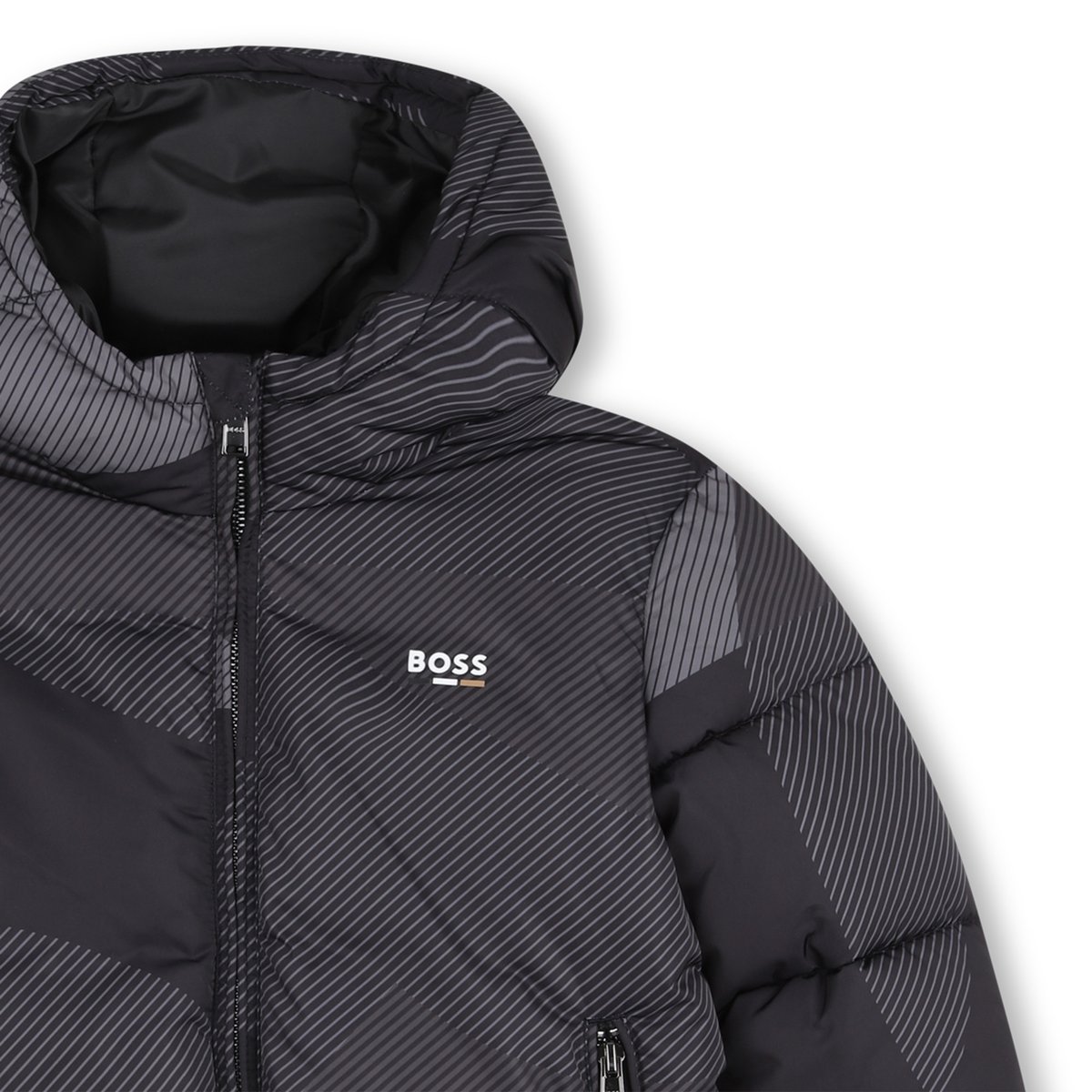 Doudoune à capuche black, BOSS KIDSWEAR