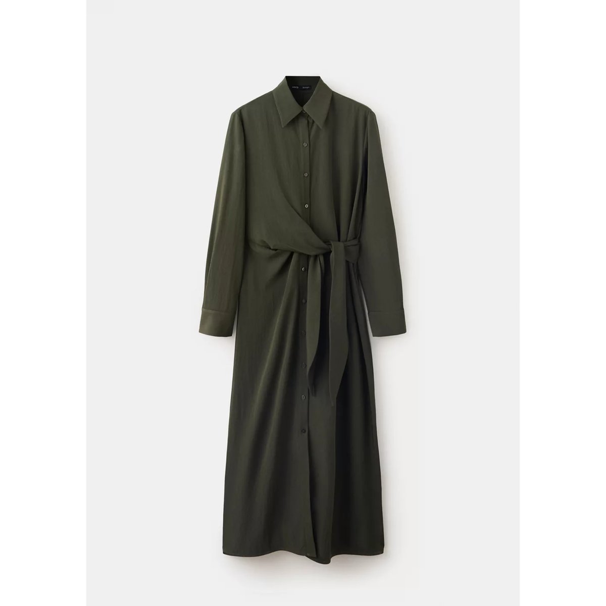 Robe chemisier nœud vert, MANGO