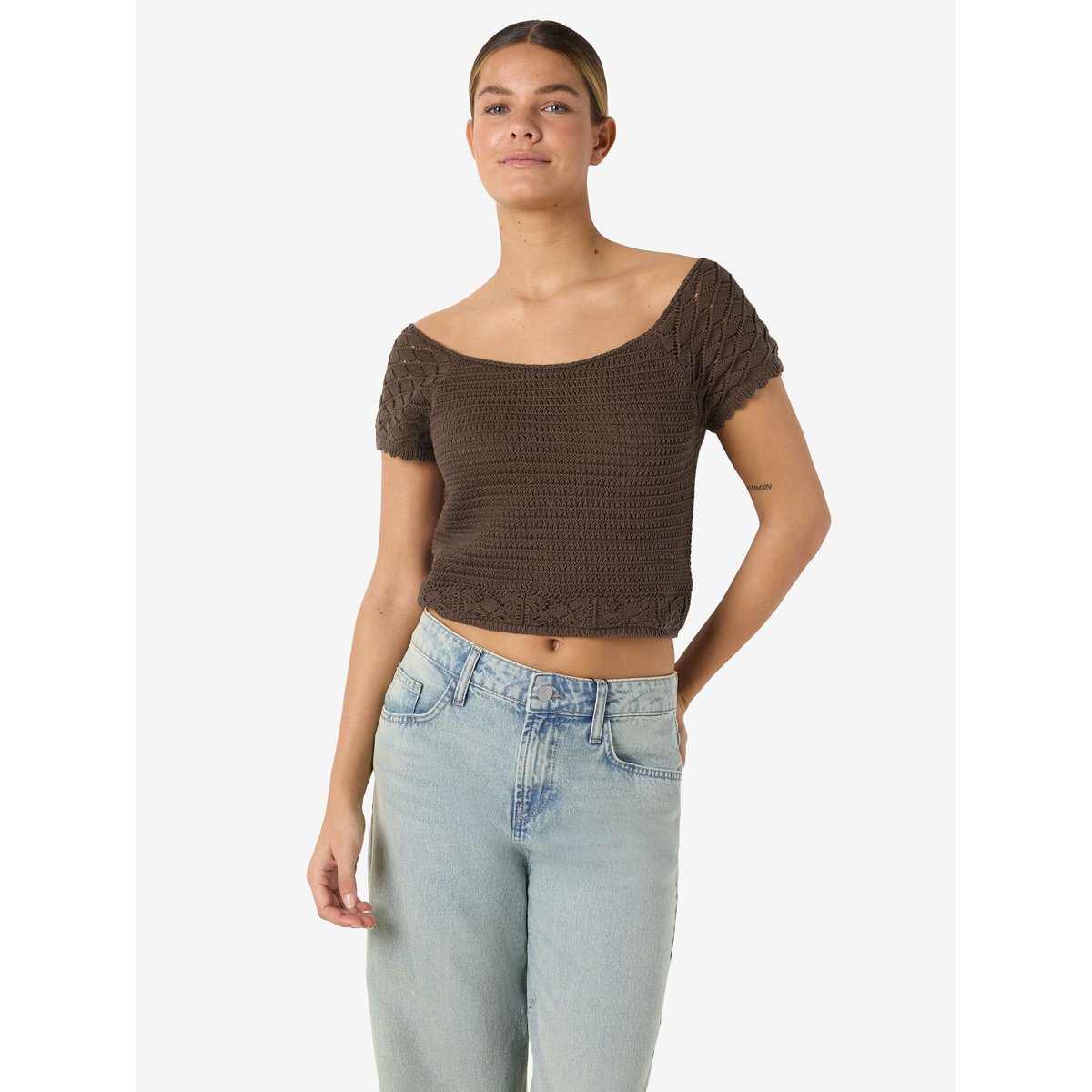 Top En Maille chocolate brown, NOISY MAY