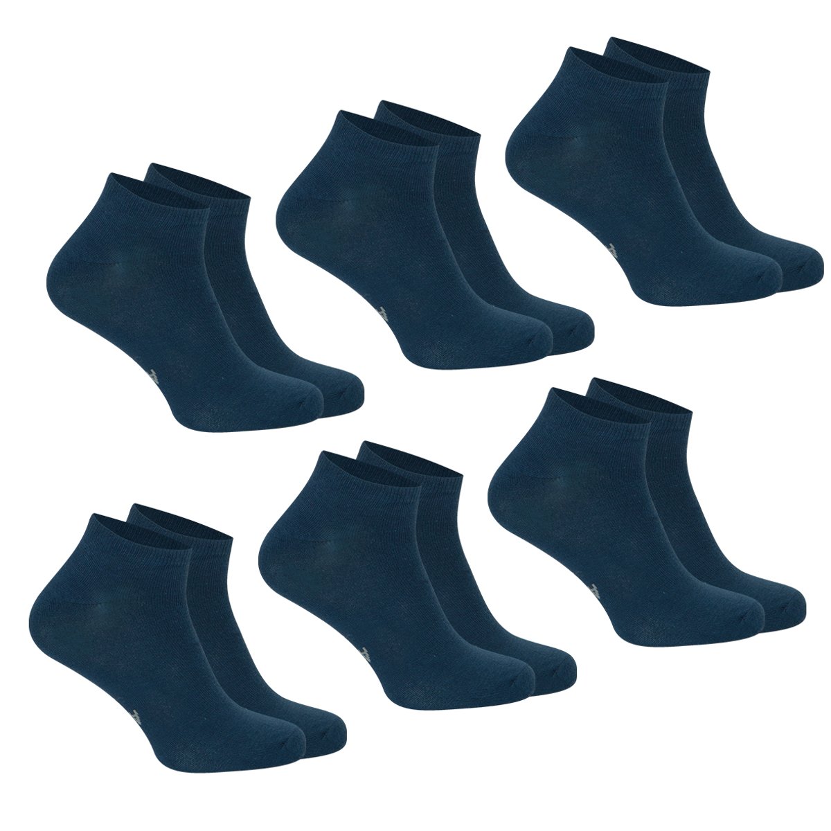 Lot de 6 paires de socquettes unies MY PETIT PRIX bleu marine, ATHENA
