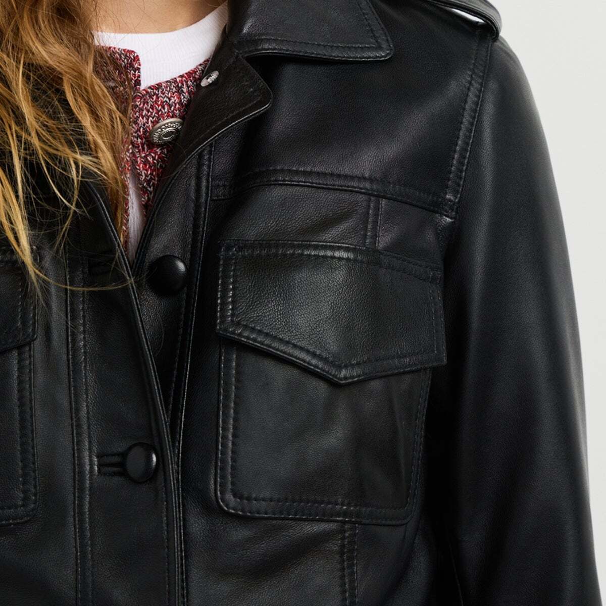 Veste En Cuir noir, PEPE JEANS