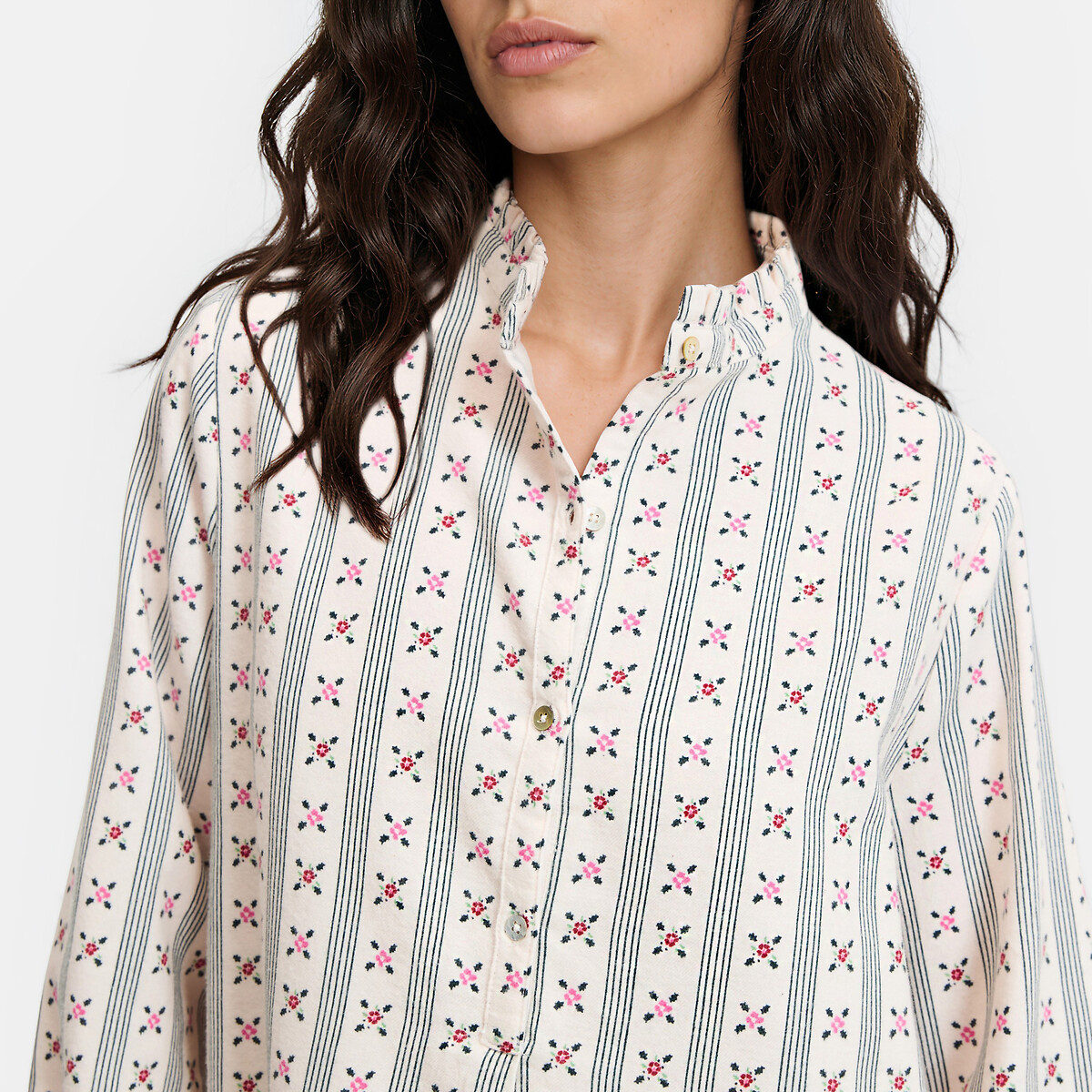 Chemise de nuit en flanelle, imprimé fleurs imprimé floral, LA REDOUTE COLLECTIONS