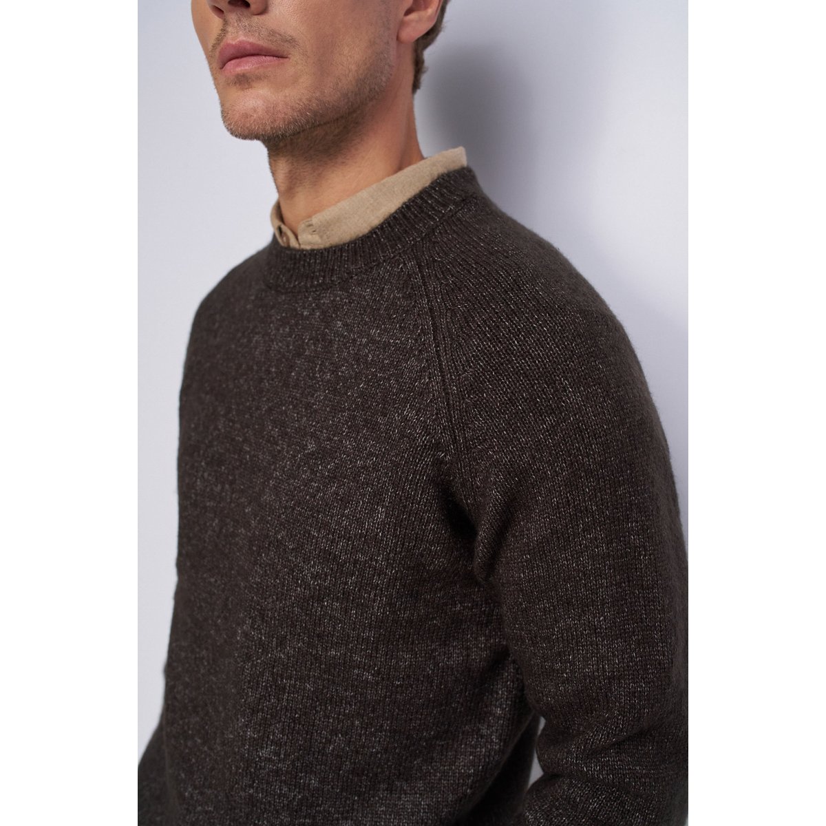 PULL EN MAILLE EFFET CHINÉ bleu foncé, SALSA JEANS
