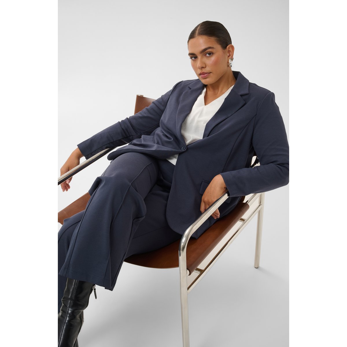 Blazer bleu graphite, KAFFE CURVE