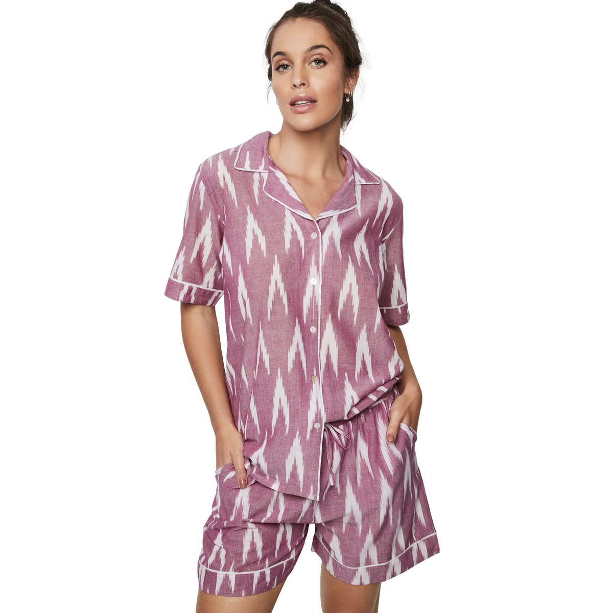 Pyjama short chemise manches courtes HOMEWEAR P101 violet, SELMARK