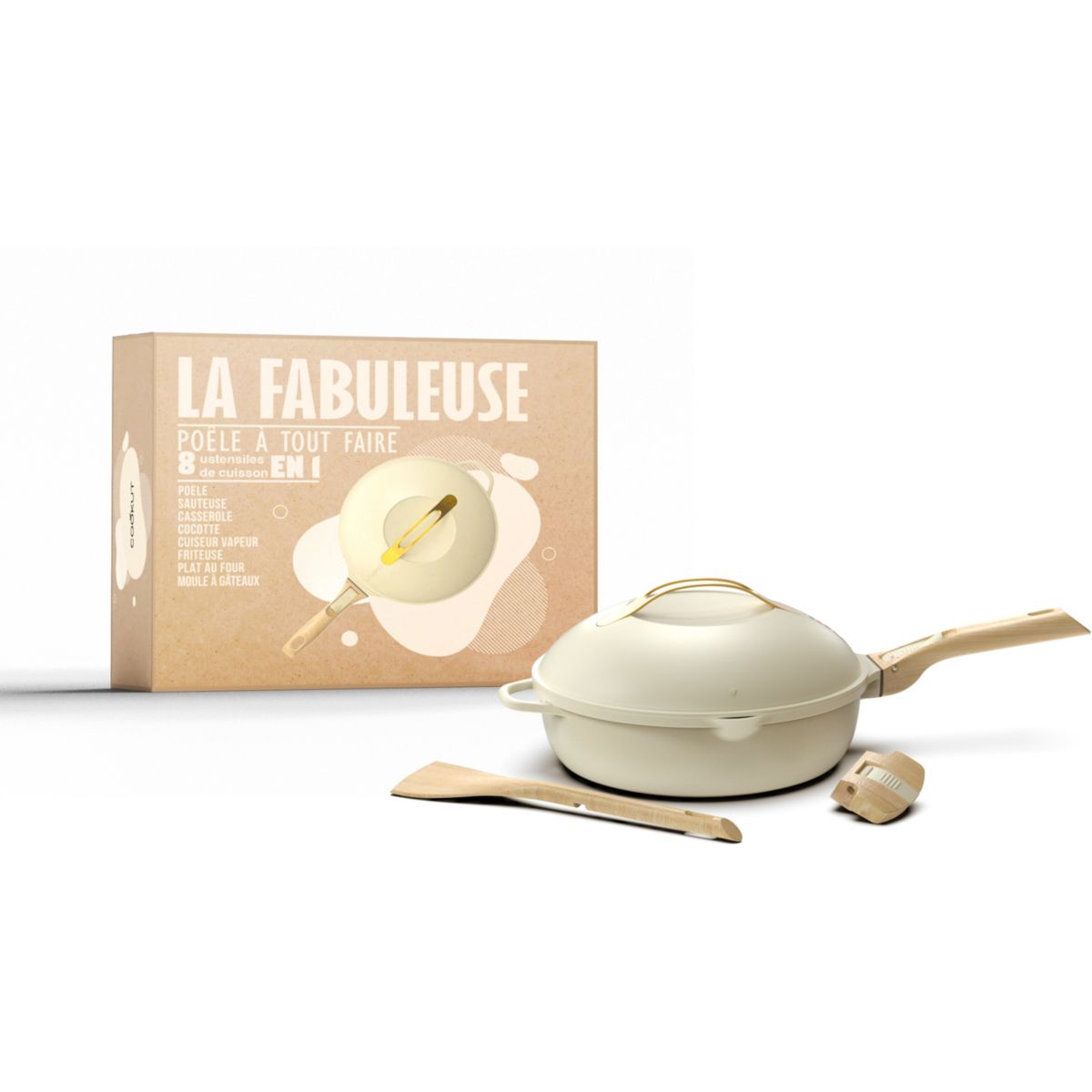 Poêle La fabuleuse 28cm - Meringue blanc, COOKUT