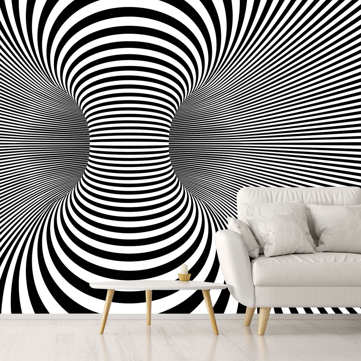 Papier peint psychedelique intissé, HEXOA