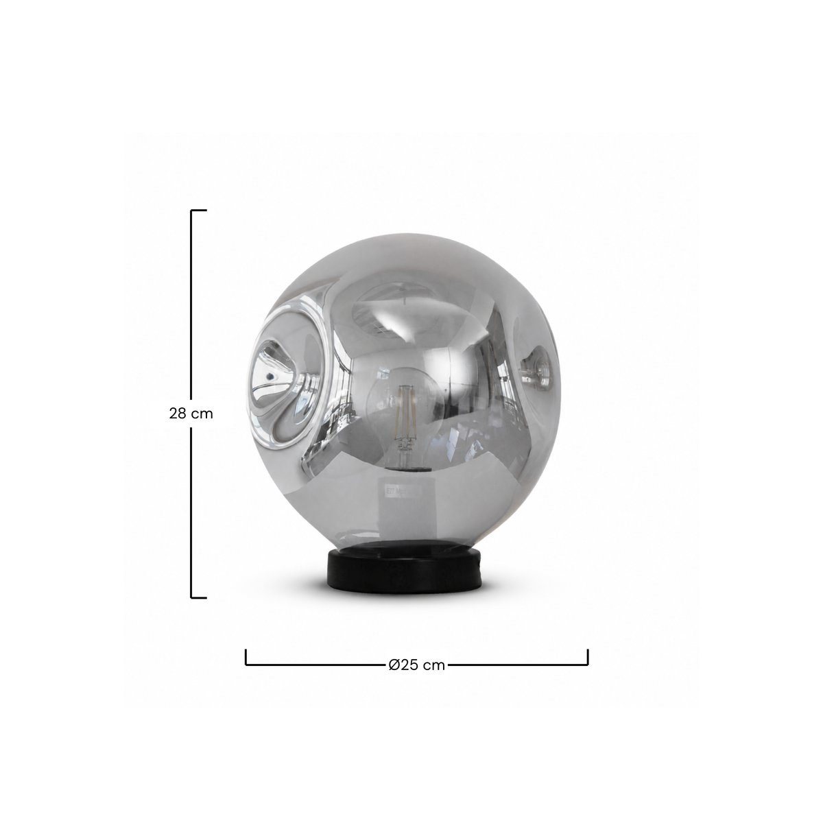 Lampe à poser en verre et métal   - BRUME chrome, MAISON PAVANE