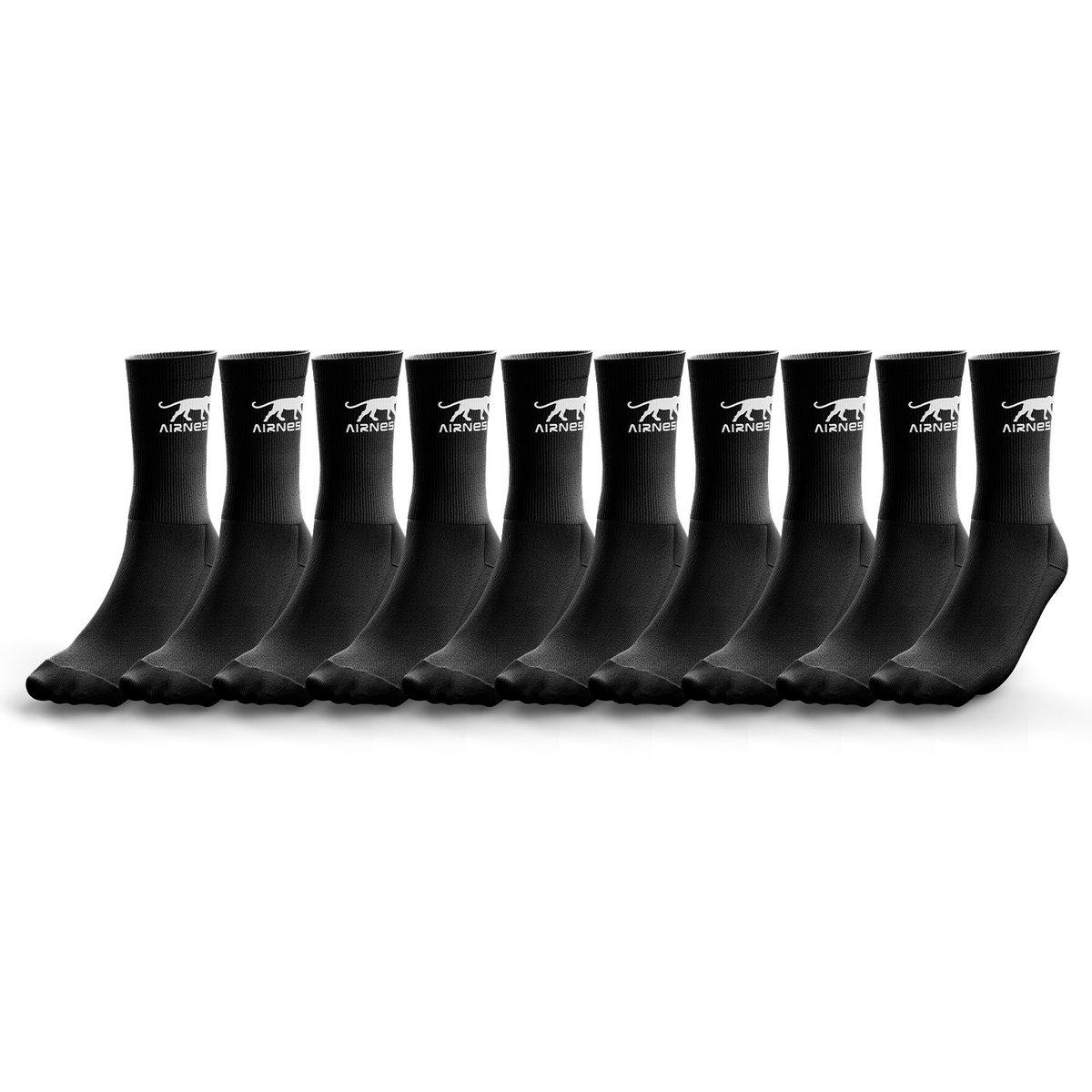 Lot De 10 Chaussettes Hautes noir/blanc, AIRNESS