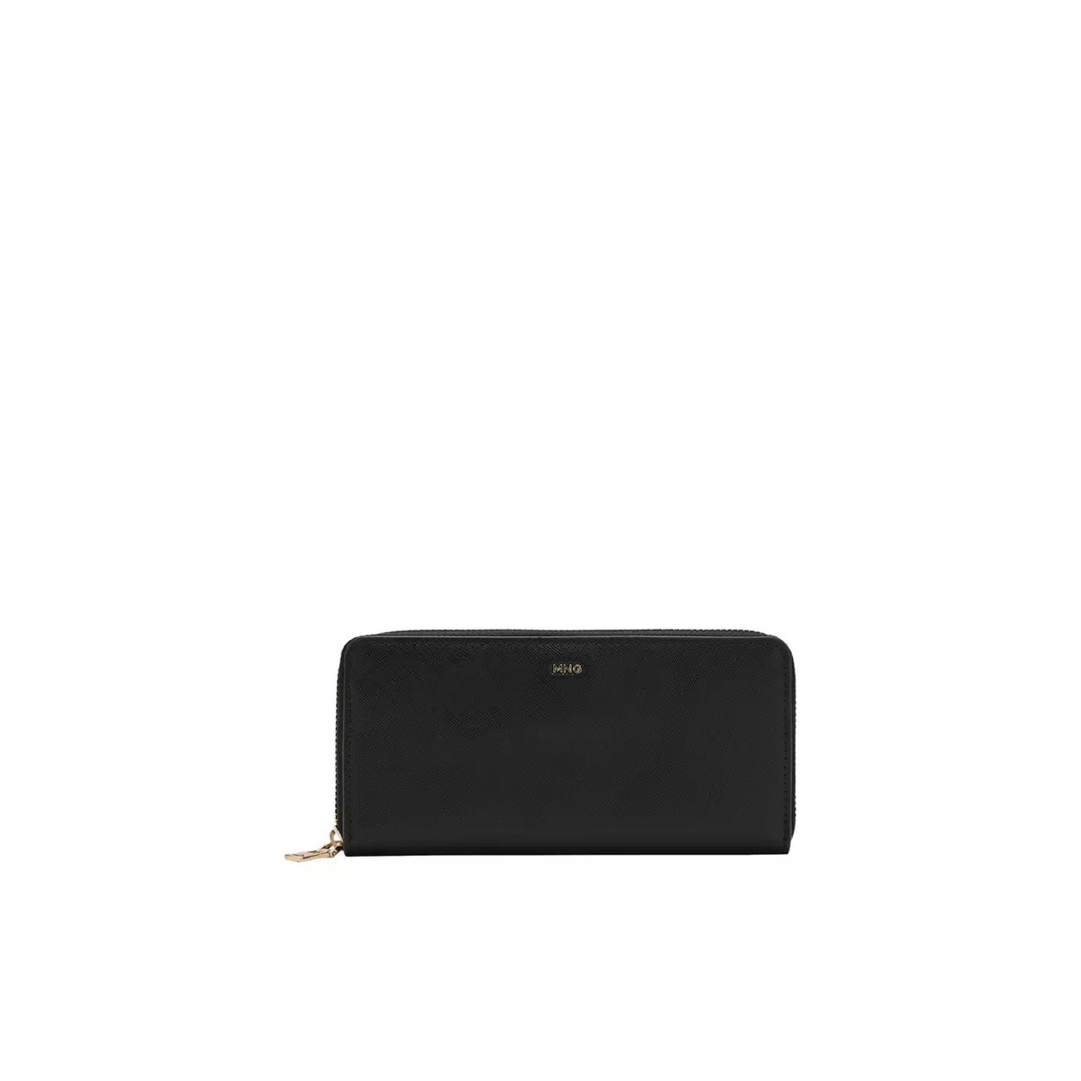 Portefeuille effet saffiano noir, MANGO