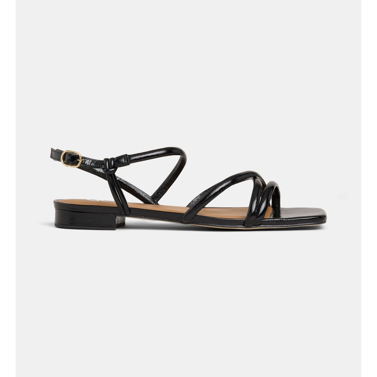 Sandales plates bibi brides cuir noir, GALERIES LAFAYETTE