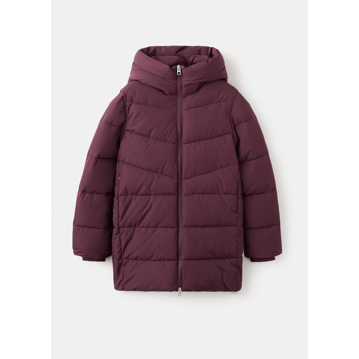 Anorak matelassé à capuche grenat, MANGO