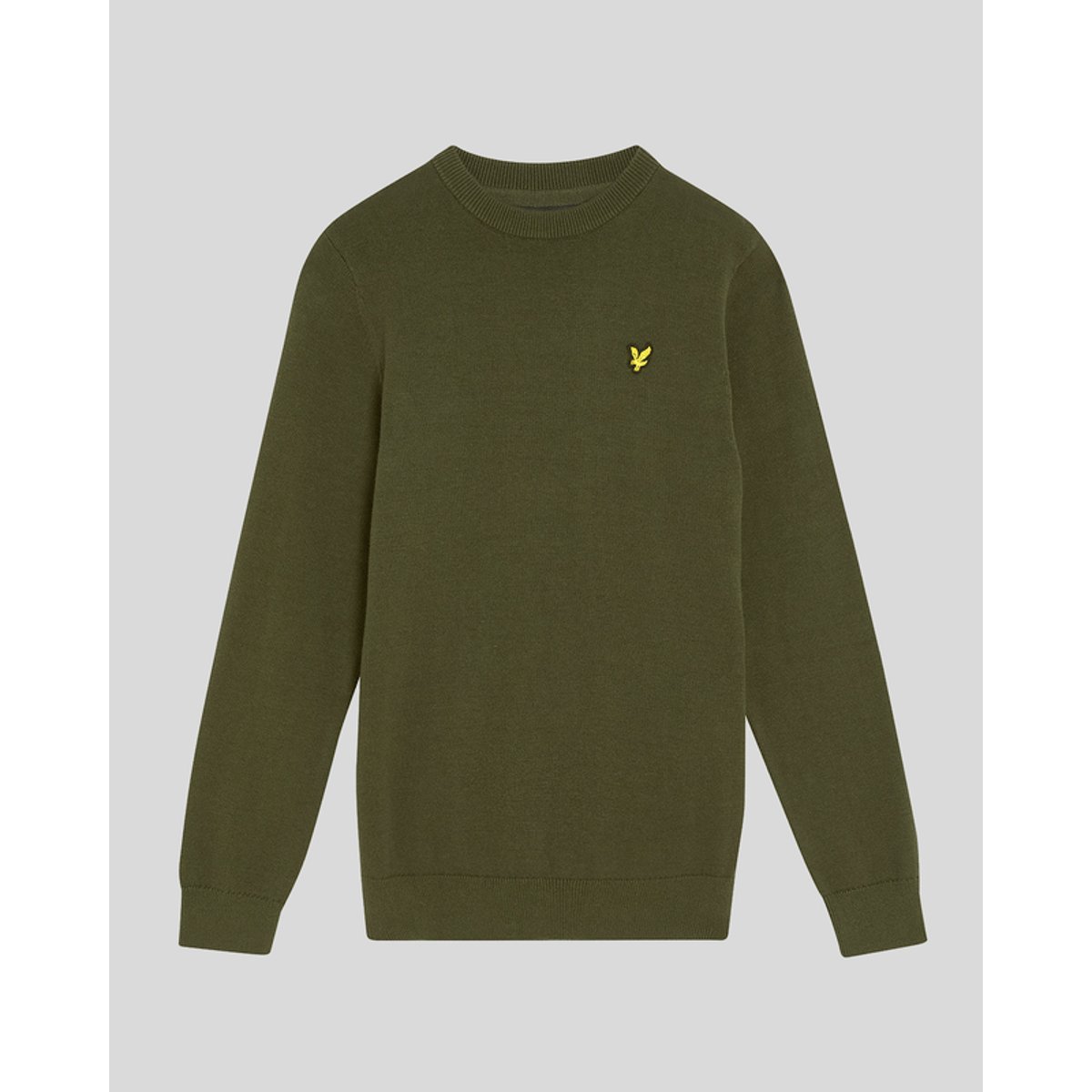 Pull en coton col rond vert foncé, LYLE & SCOTT