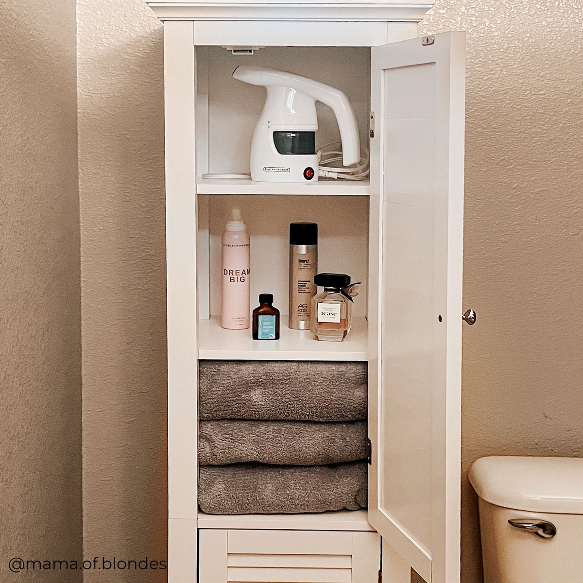Colonne Salle de Bain avec Portes & Étagères, GLANCY blanc, TEAMSON HOME