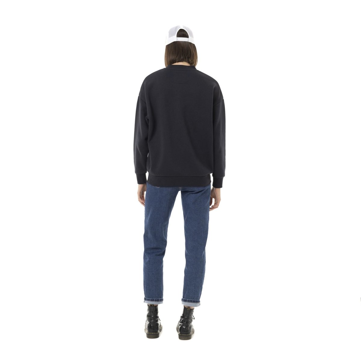 Sweatshirt crewneck PATCH noir/jaune/beige, VON DUTCH