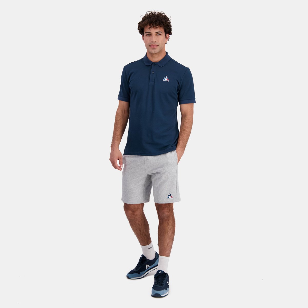 Short Essentiels gris chiné clair, LE COQ SPORTIF