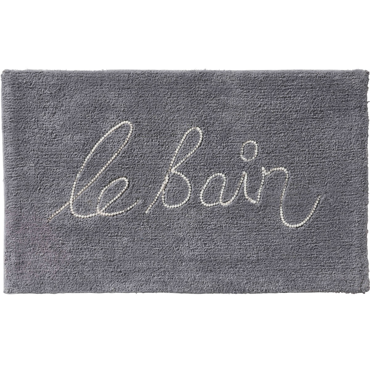 Tapis de bain en coton fantaisie gris LE BAIN gris, GUY LEVASSEUR