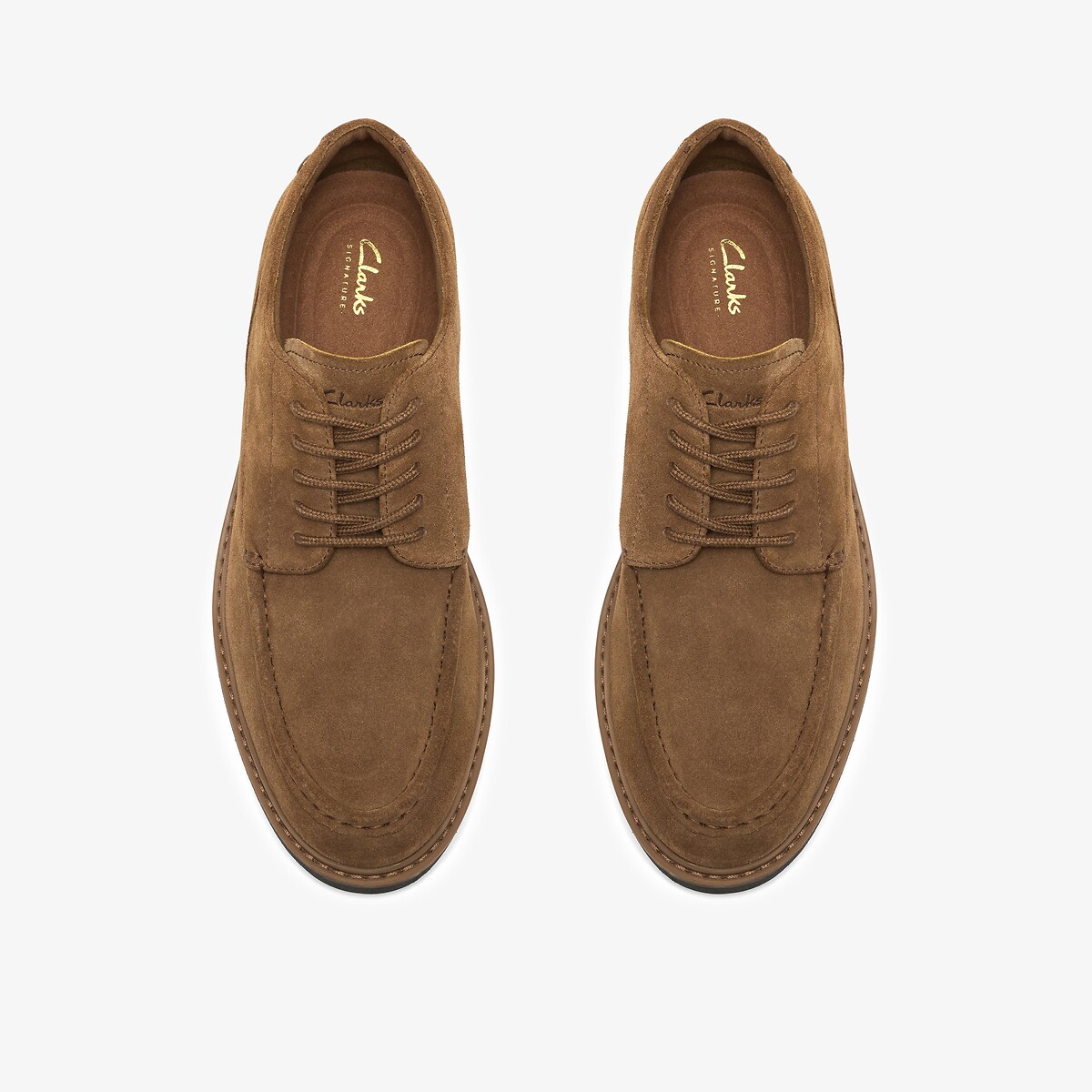 Scarpe in pelle scamosciata con lacci, NEWFORD TIE cammello, CLARKS