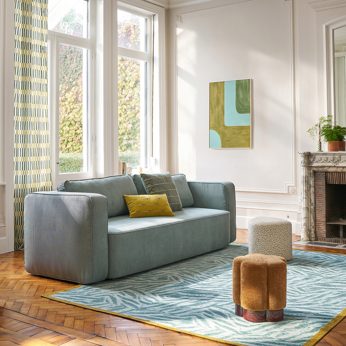 Tapis rectangulaire, LEAN bleu, LA REDOUTE INTERIEURS