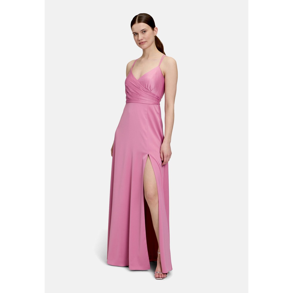 Robe de soirée à encolure en v perfect rose, VERA MONT