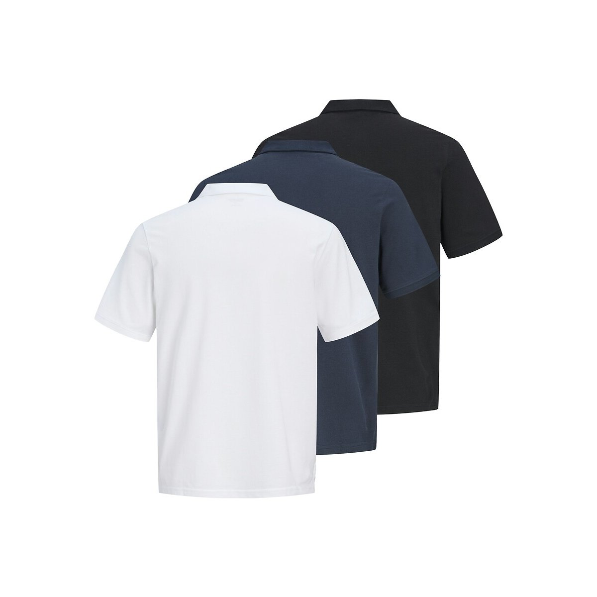 Lot de 3 polos manches courtes blanc + marine + noir, JACK & JONES