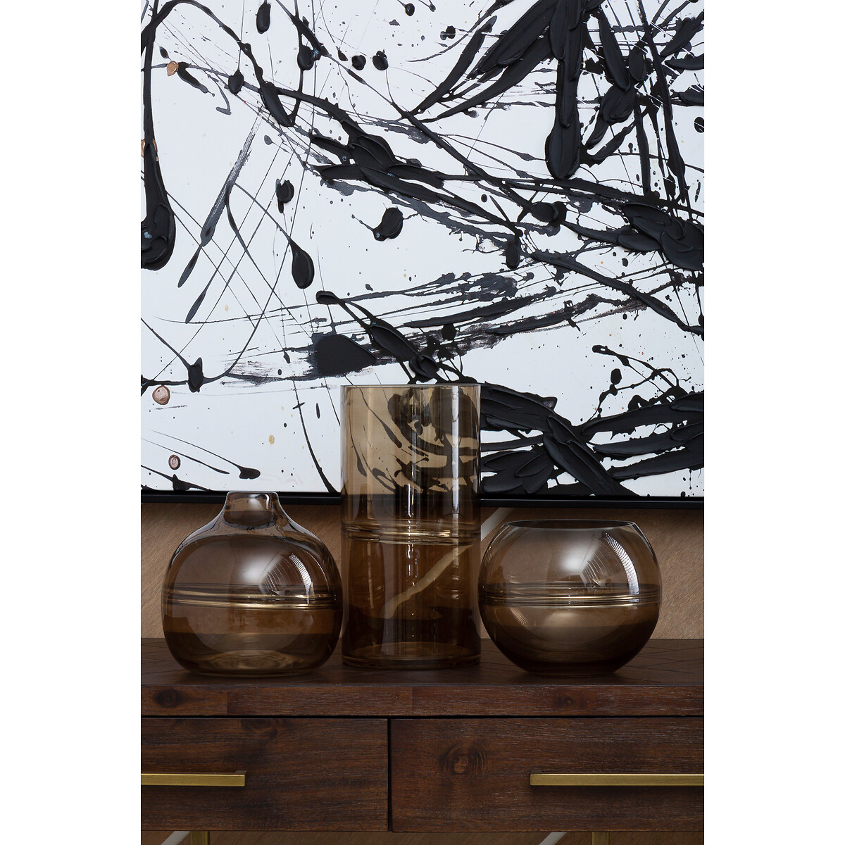 30cm Brown Optik Vase brown              , SO'HOME